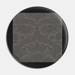 Beige on Sage Gray Royal Medieval Damask Scrolls Pin