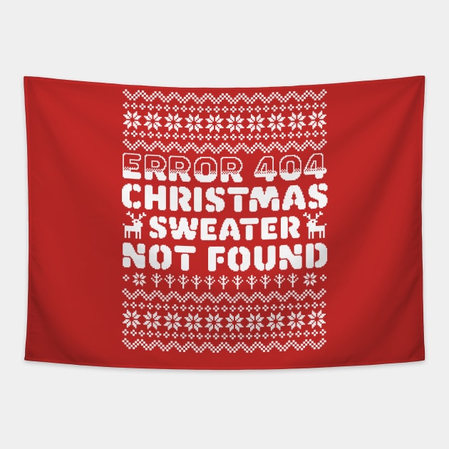 Error 404 Ugly Christmas Sweater Not Found - Computer Nerd Tapestry by OrangeMonkeyArt