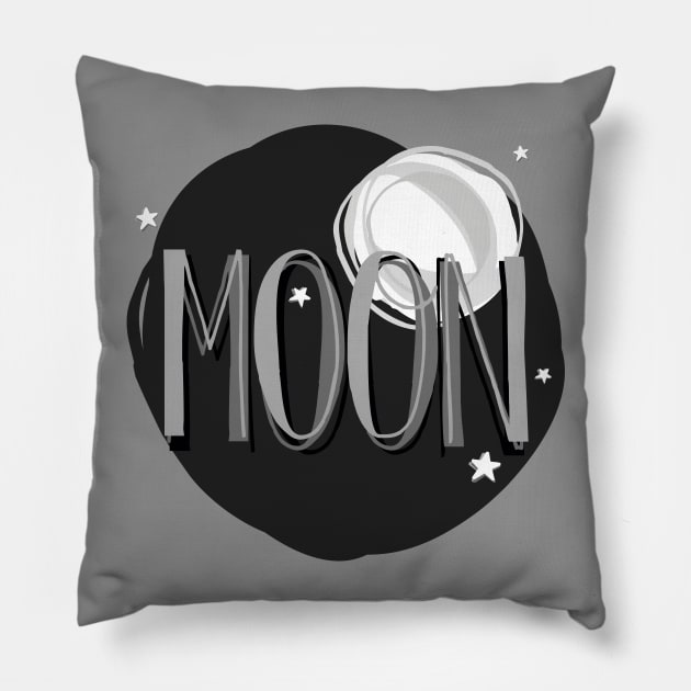 Bright Moon & Stars Pillow by Dellan