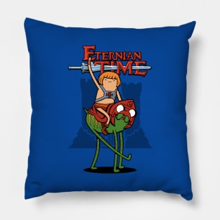 Funny Cute Superhero 80's Cartoon Adventure Mashup Parody Pillow