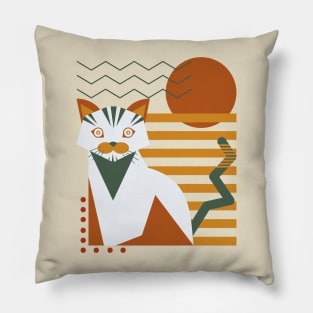 Geometric Cat Abstract Shapes Pillow