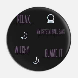 Witch Quotes Witchy Pattern Stickers Pin