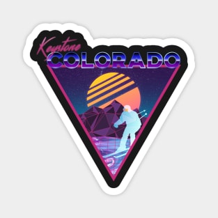 Retro Vaporwave Ski Mountain | Keystone Colorado | Shirts, Stickers, and More! Magnet