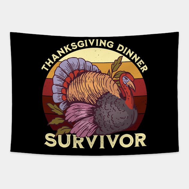 Thanksgiving Survivor Turkey Tapestry by Emmi Fox Designs