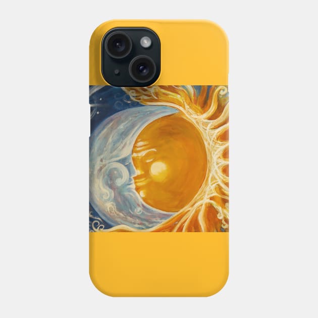 Sun and moon kissing Phone Case by crystalwave4