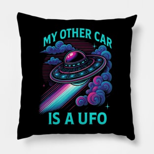 My Other Car Is A UFO Funny Alien Enthusiast Pillow