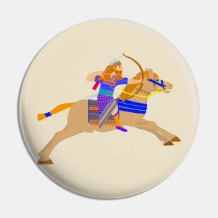 Ancient Persian Knight Archer Warrior Riding Horse Pin