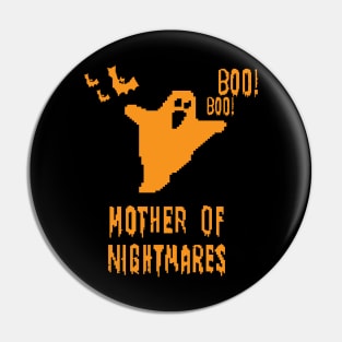 Mother of Nightmares Spooky Scary Pixel Ghost Bat. Pin