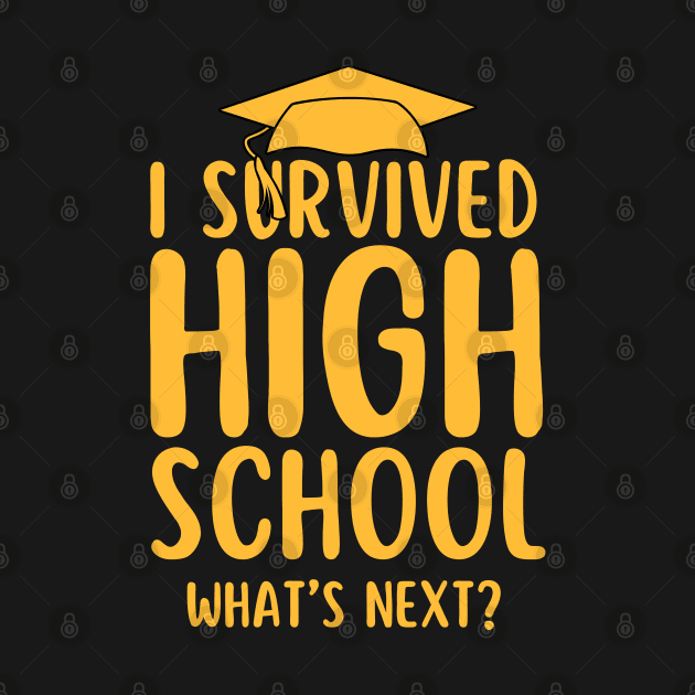 I Survived High School Graduation Funny Class of 2024 Graduate Student Gift by Illustradise