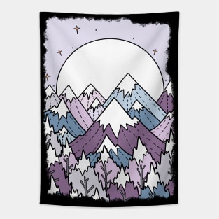 Winter forest and hills Tapestry