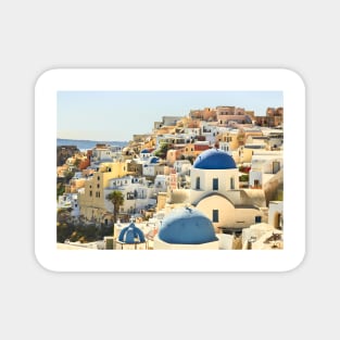 Santorini Blue Domed Churches Magnet