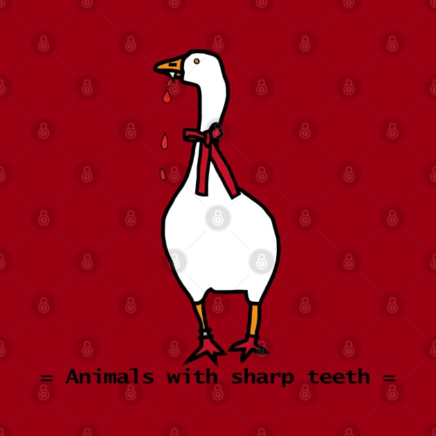 Animals with Sharp Teeth Halloween Horror Gaming Goose by ellenhenryart