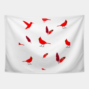 Red Feather Sparrow Tapestry