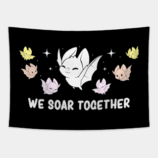 Pangender Pride Flag Month Cute Lgbtqia Kawaii Bat Tapestry