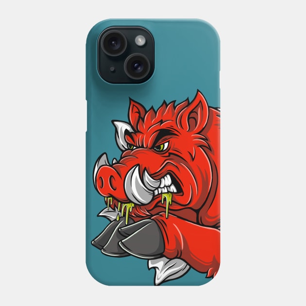 Red pig Phone Case by DMD Art Studio