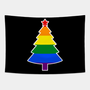 Christmas Tree LGBT Flag Gay Pride Rainbow Tapestry