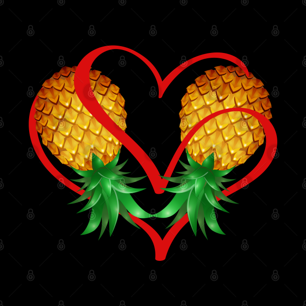Couple Swinger Upside Down Pineapple with Heart Swinger Upside Down