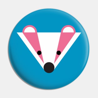 Badger in Pink and White Pin