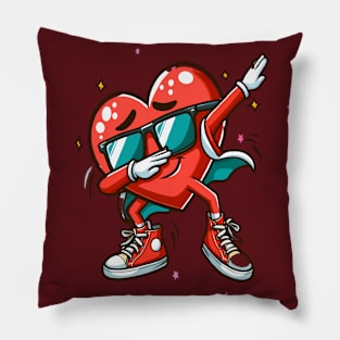 Valentines Day Dabbing Heart Funny Pillow