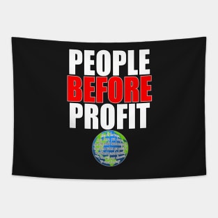 People Before Profit - black Tapestry