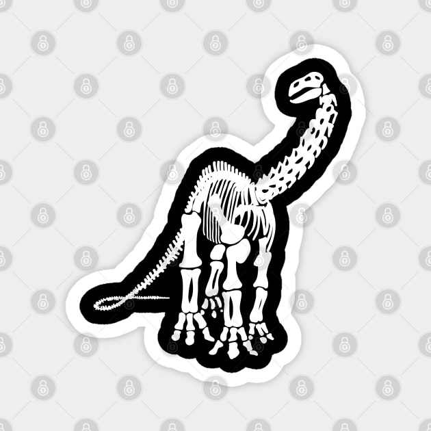 Terra Fossil Brontosaurus Dinosaur White Magnet by Terra Fossil Merch