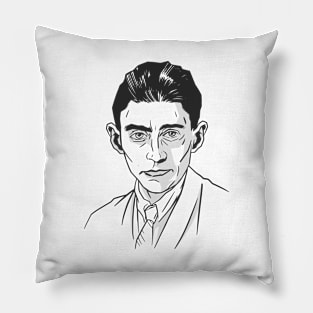 Hand drawn portrait of Franz Kafka Pillow