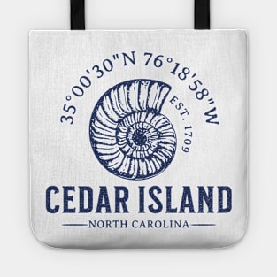 Cedar Island Nautilus Sea Shell Vacation in NC Tote