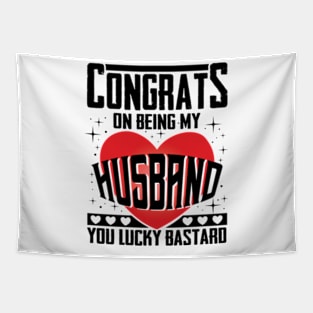 Congrats On Being My Husband Funny Tapestry