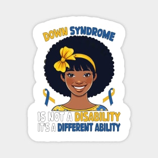 Down Syndrome Awareness Black American Afro Hair Trisomy 21 Magnet