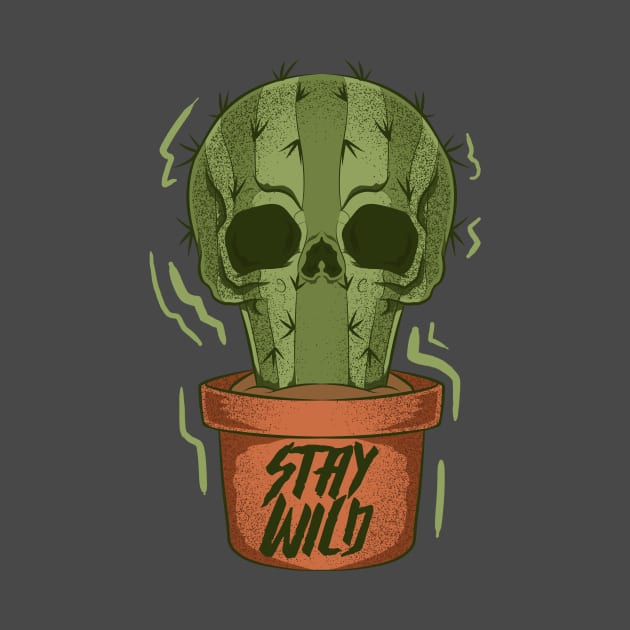 cactus skull stay wild by the house of parodies