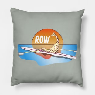 Rowboat Giraffe Rowing Pillow