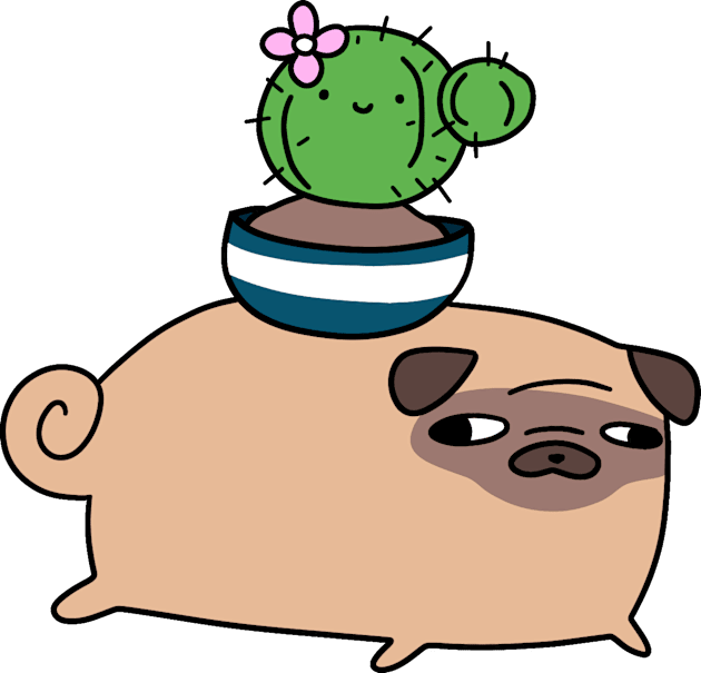 Pug and Cactus Kids T-Shirt by saradaboru