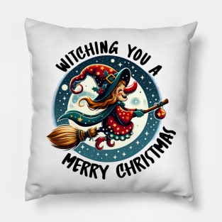 Witching You A Merry Christmas Pillow