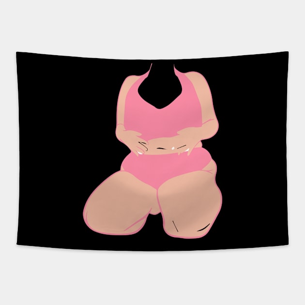 Big Girls So Cute Pink Tapestry by blacckstoned