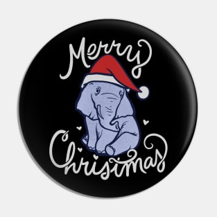 Merry Christmas Elephant Pin