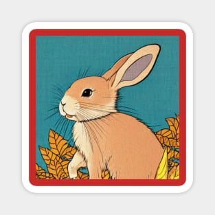 Autumn Season Mini Rex Rabbit Cute Bunny Magnet