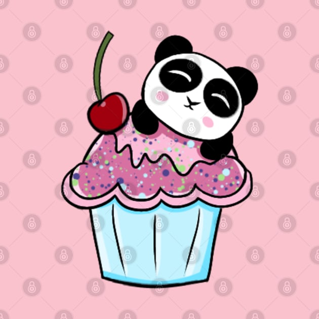 Panda cupcake by Jade Wolf Art