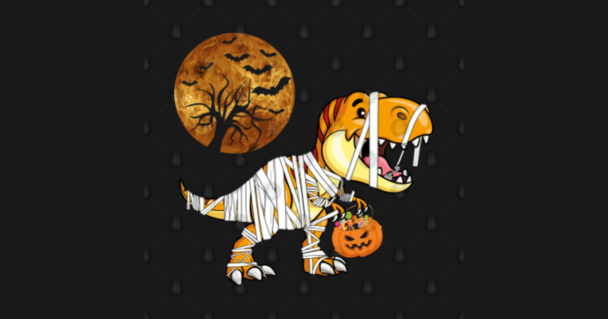 Dinosaur T rex Mummy Pumpkin - Dinosaur Halloween - Sticker | TeePublic