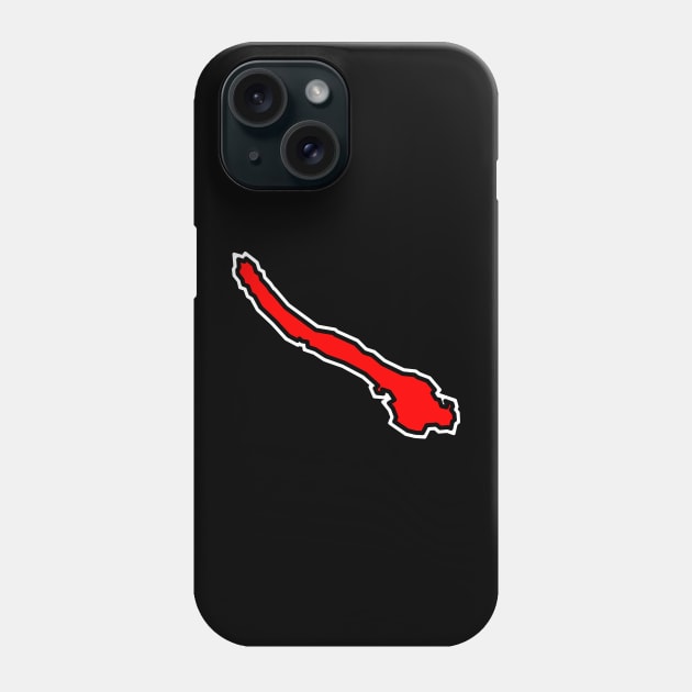 Galiano Island BC Silhouette in Crimson Red - Galiano Island Phone Case by City of Islands