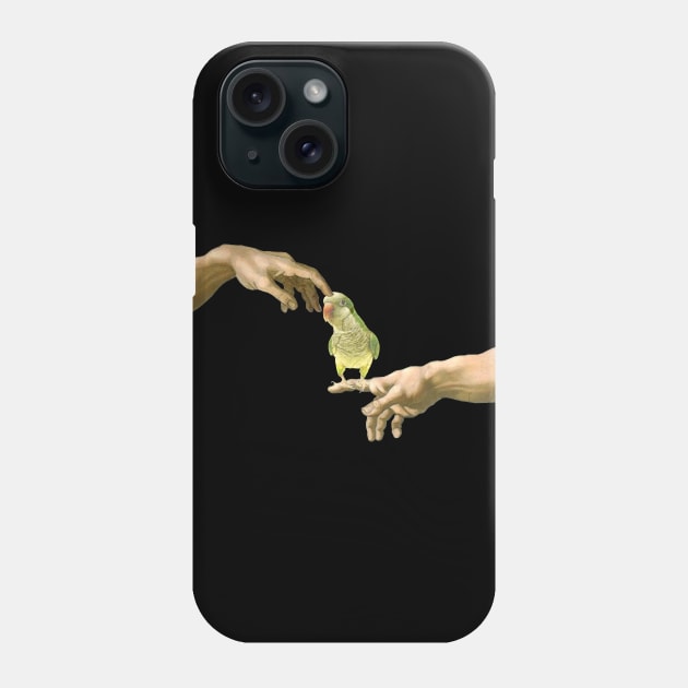 scritching a monk parakeet Phone Case by FandomizedRose