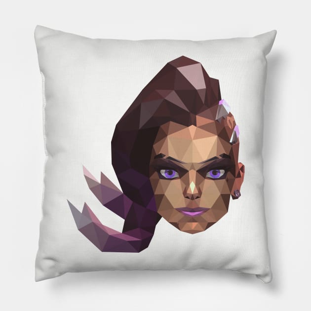 Triangle Low Poly Sombra Pillow by hoodwinkedfool