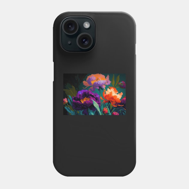 Floral Garden Botanical Print with Peony Phone Case by FloralFancy