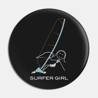 Funny Womens Windsurfing Design Pin