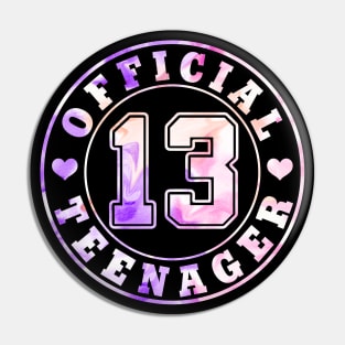 13th Birthday Official Teenager Girls Pin