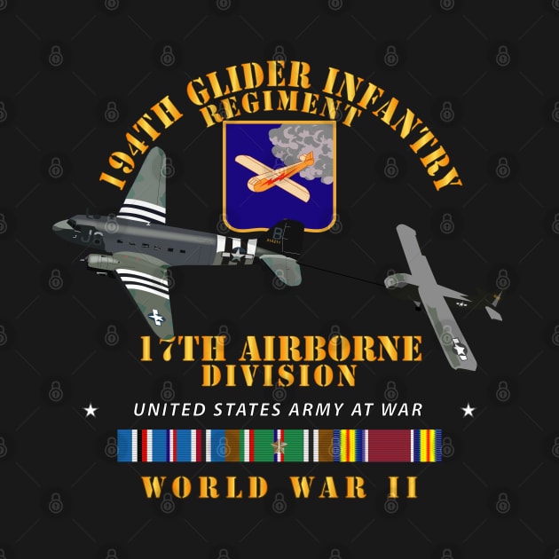 194th Glider Infantry Regiment w Towed Glider w WWII w EUR SVC by twix123844