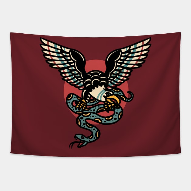 eagle and snake tattoo Tapestry by donipacoceng