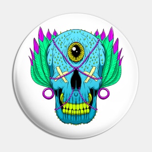 All-seeing skull Pin