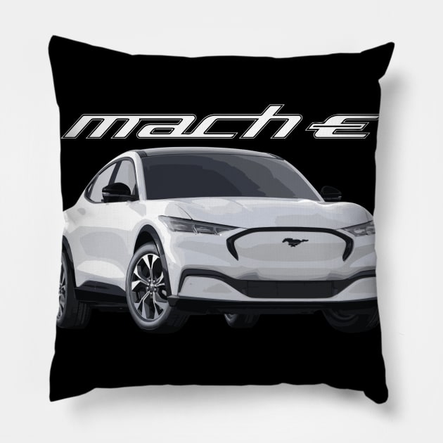 Mustang Mach-E Star White Premium Edition Edit Pillow by cowtown_cowboy