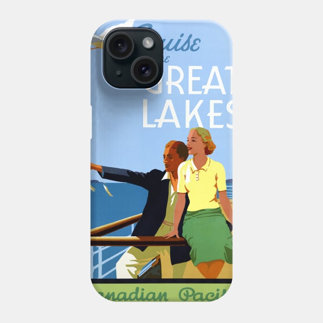 Vintage Travel Poster Canada Cruise the Great Lakes Phone Case by vintagetreasure
