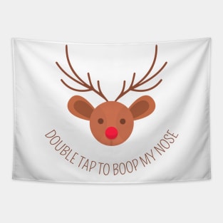 marry christmas cute Fawn double tap to boop my nose design Tapestry